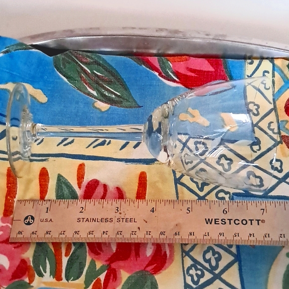 Vintage Crystal 3 Wine Martini Stem Glasses Flower Branch Leaf Etched Romantic - Picture 6 of 10